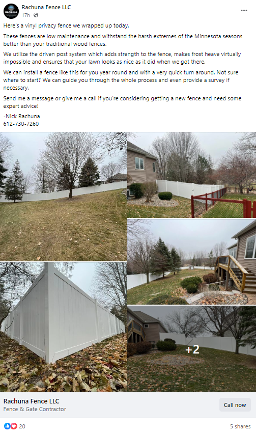 Featured Fence Industry Facebook Post from Today