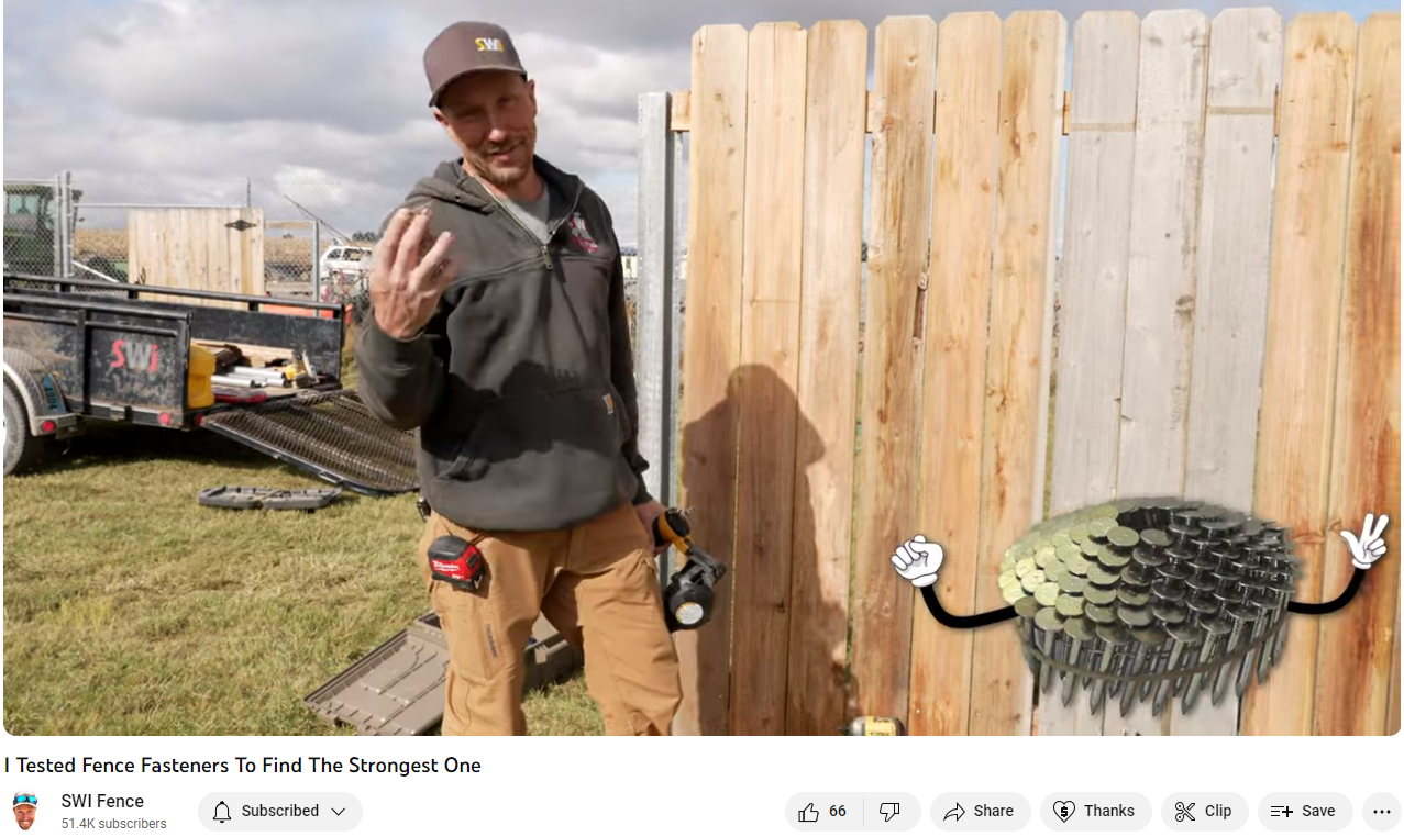 Featured Fence Industry YouTube Post from Today